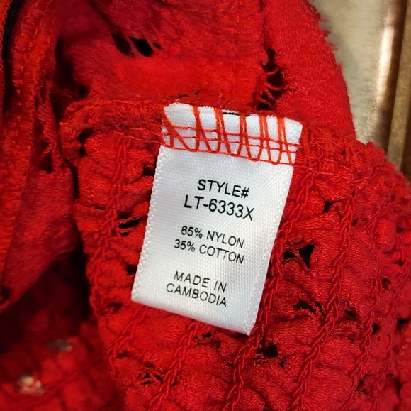 NEW Crochet Lace Bralette - Plus Size Ruby Red - Picture 7 of 11